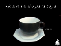 Xicara Jumbo para SOPA 500ml + Prato Sobremesa Oitavado