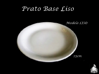 Prato Base Cerâmica 25X25cm - Modelo Simples (Churrasco/Massa/Pizza)