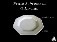 Prato Sobremesa Oitavado Porcelana 20X20cm - MODELO TOP