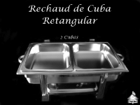 Rechaud Retangular com Cuba Dupla - Tampa Removivel