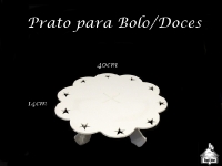 Prato para Bolo/Doces MDF 40cm diâmetro (Estrela ou Margarida)