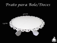 Prato para Bolo/Doces MDF 40cm diâmetro (Estrela ou Margarida)