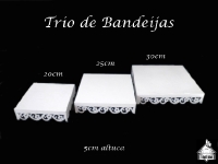Trio de Bandejas 30-25-20cm (Estrela ou Margarida)     