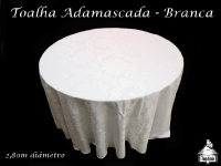 Toalha Redonda Adamascada - BRANCA - 2,80m de diâmetro